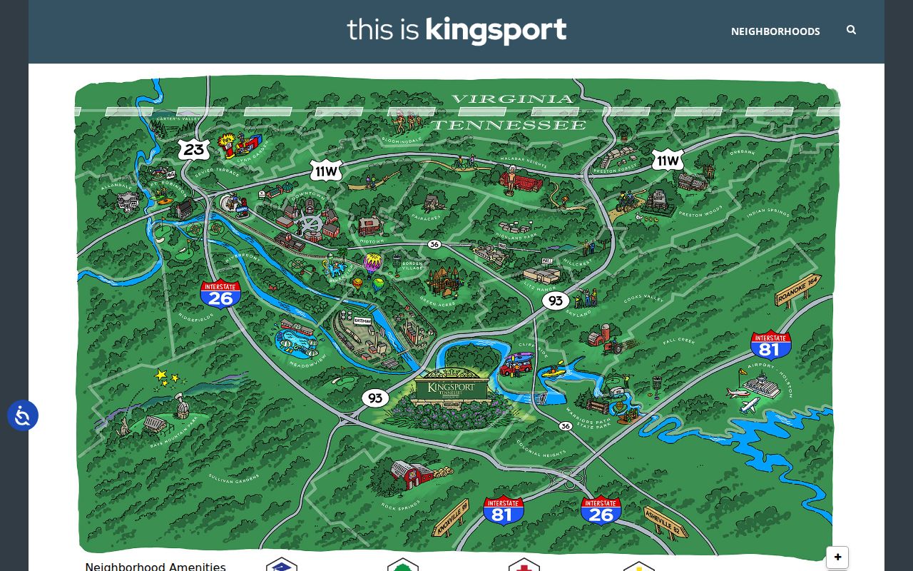 Kingsport neighbors interactive neighborhood map context