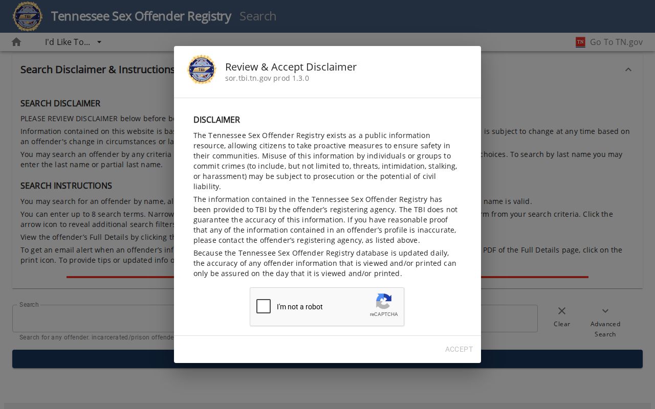 Kingsport residents directory official Tennessee registry search fields