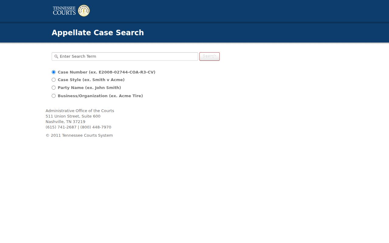 Kingsport resident lookup Tennessee appellate case search options